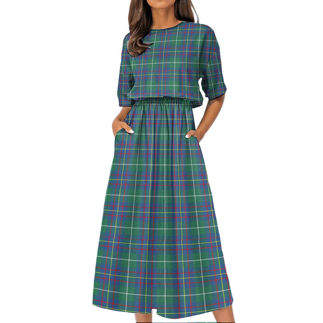 Inglis Ancient Tartan Plaid Women's Elastic Waist Dress