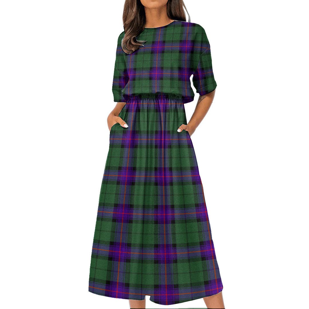 Armstrong Modern Tartan Plaid Women's Elastic Waist Dress