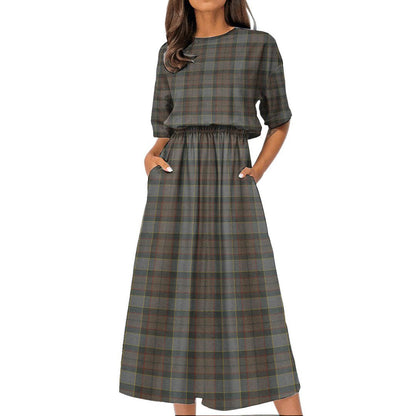 Outlander Fraser Tartan Plaid Women's Elastic Waist Dress