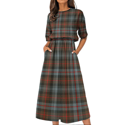 Murray of Atholl Weathered Tartan Plaid Women's Elastic Waist Dress