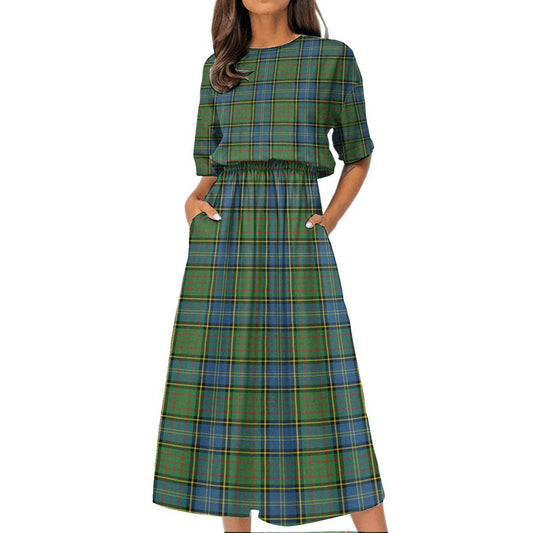 MacMillan Hunting Ancient Tartan Plaid Women's Elastic Waist Dress