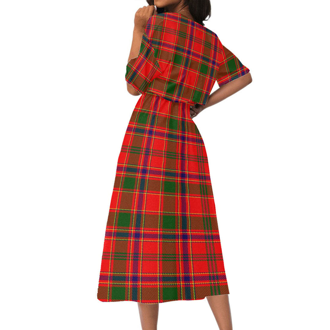 Munro Modern Tartan Plaid Women's Elastic Waist Dress