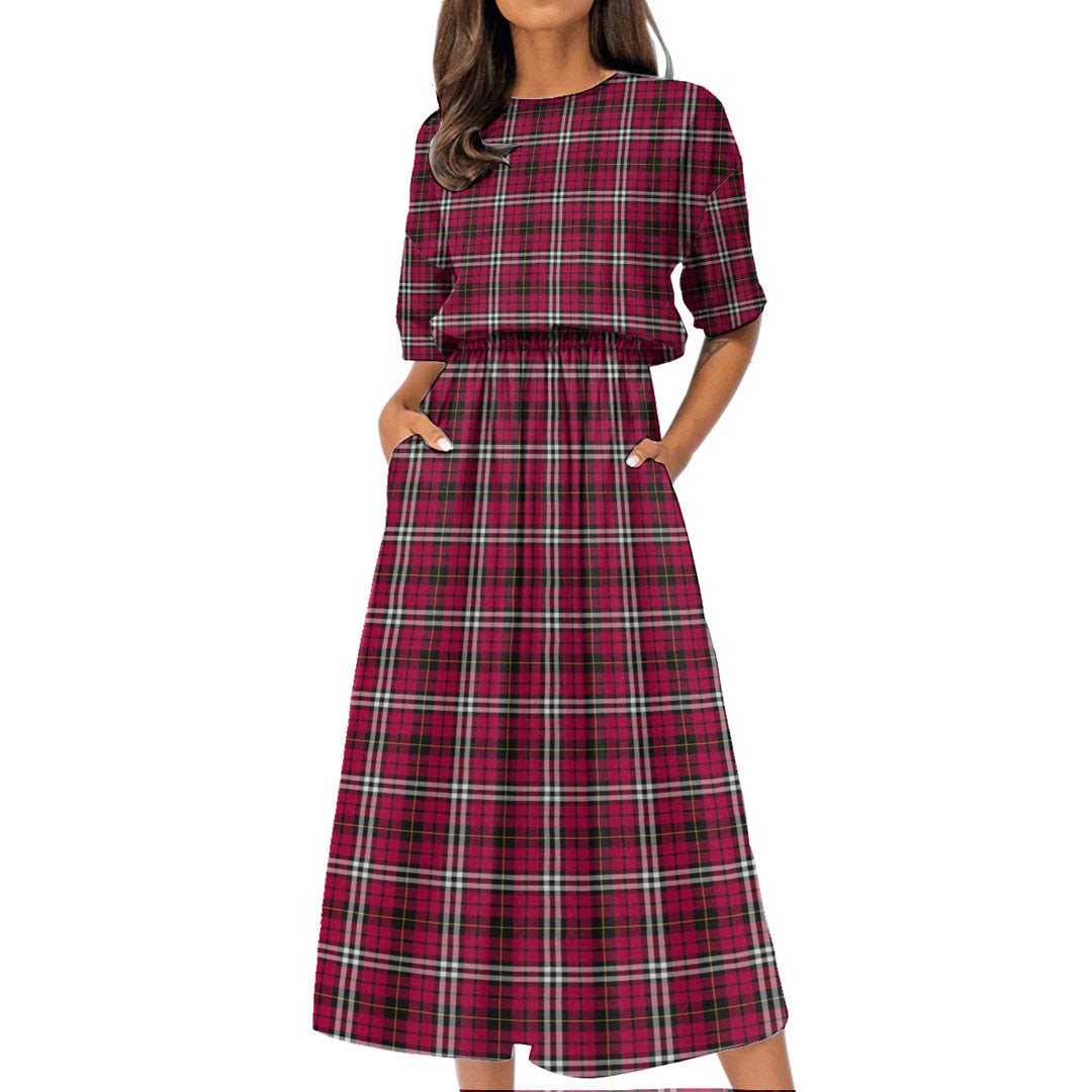 Little Tartan Plaid Women's Elastic Waist Dress