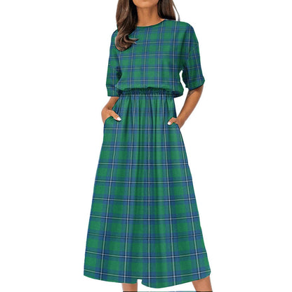 Irvine Ancient Tartan Plaid Women's Elastic Waist Dress