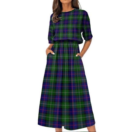 MacThomas Modern Tartan Plaid Women's Elastic Waist Dress