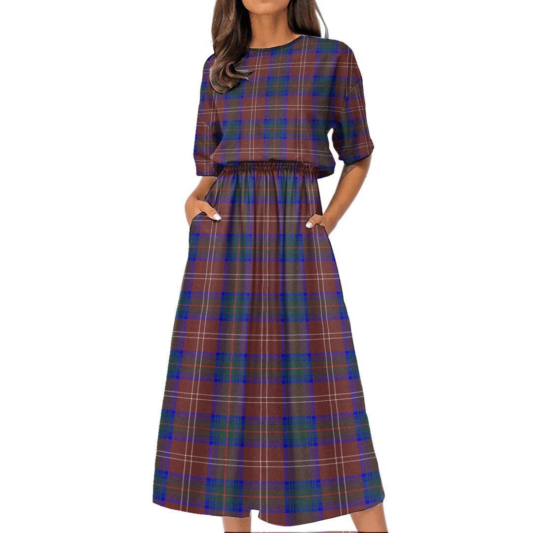 Chisholm Hunting Modern Tartan Plaid Women's Elastic Waist Dress