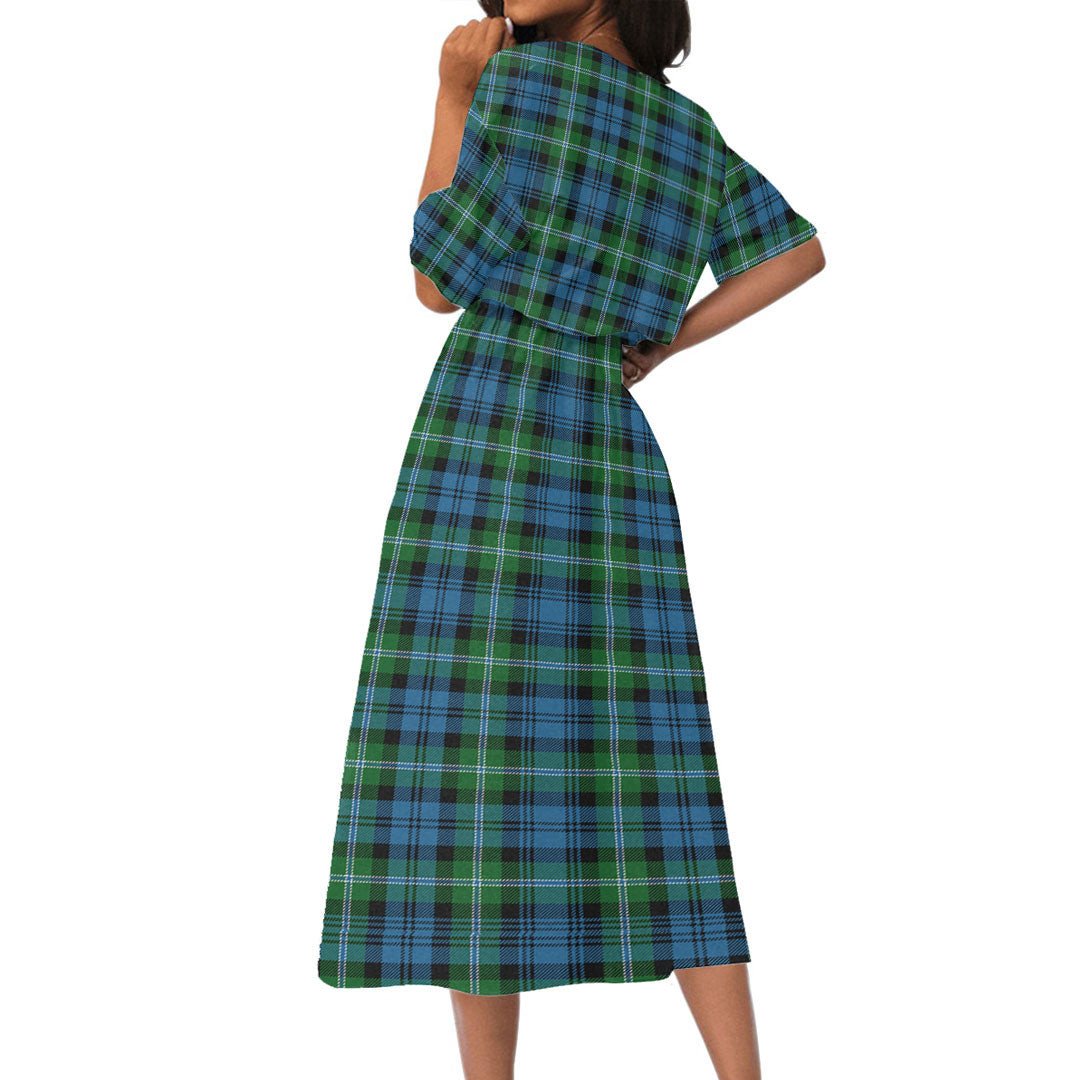 Lyon Tartan Plaid Tartan Plaid Women's Elastic Waist Dress