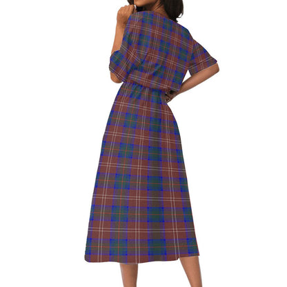 Chisholm Hunting Modern Tartan Plaid Women's Elastic Waist Dress