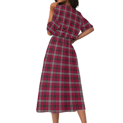 Little Tartan Plaid Women's Elastic Waist Dress