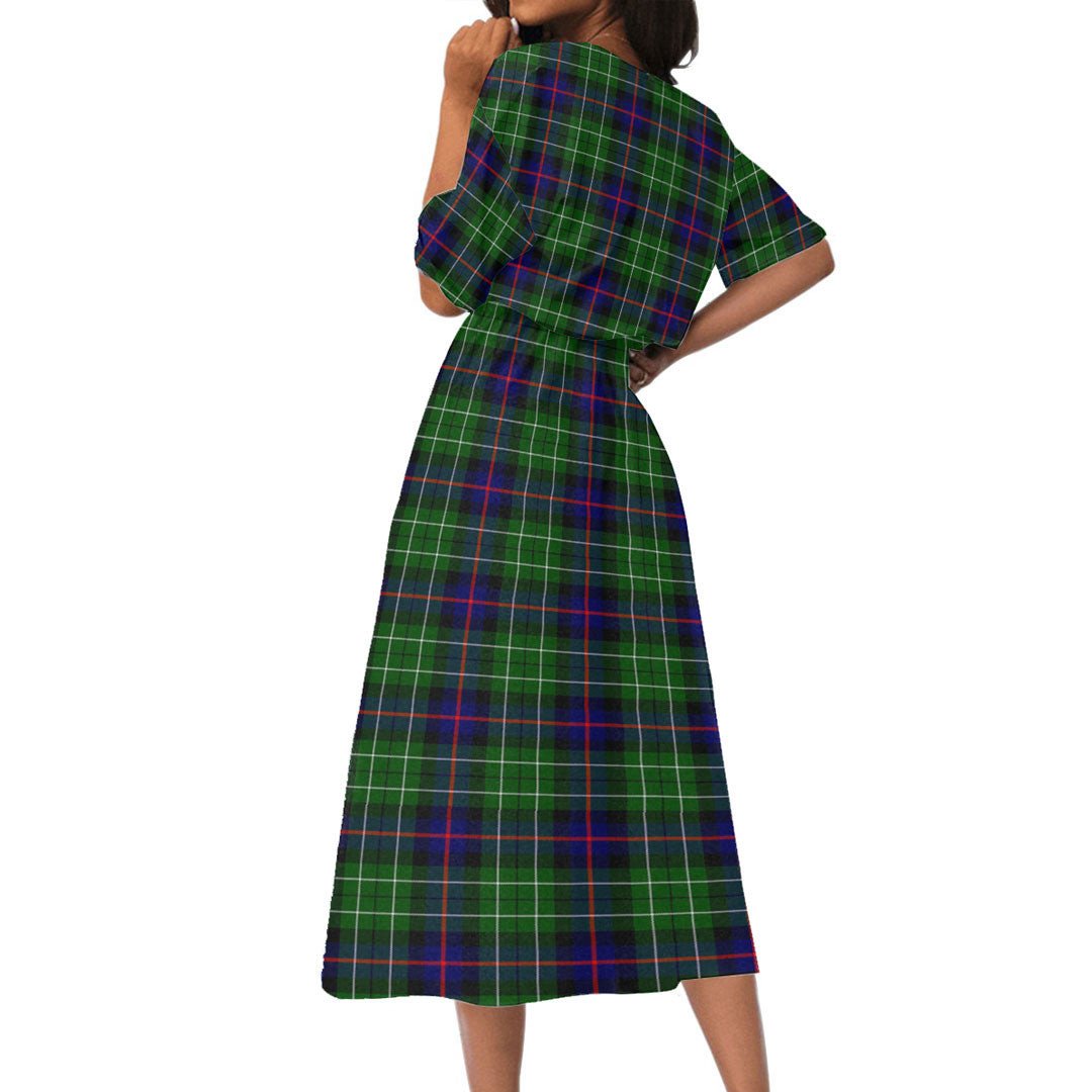 Leslie Hunting Tartan Plaid Women's Elastic Waist Dress