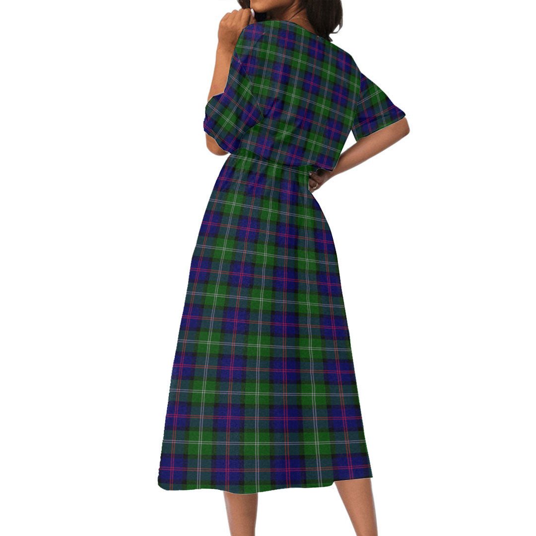 MacThomas Modern Tartan Plaid Women's Elastic Waist Dress