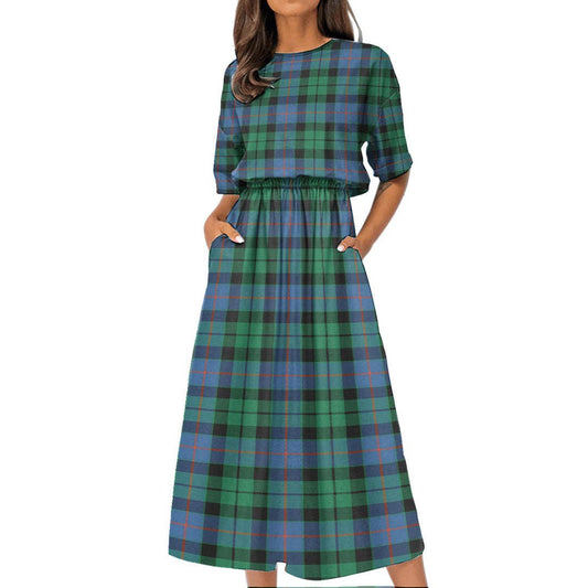 Morrison Ancient Tartan Plaid Women's Elastic Waist Dress