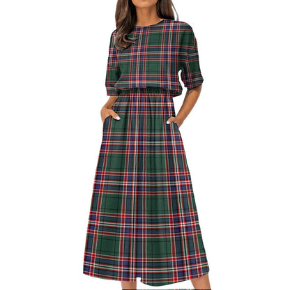 MacFarlane Hunting Modern Tartan Plaid Women's Elastic Waist Dress