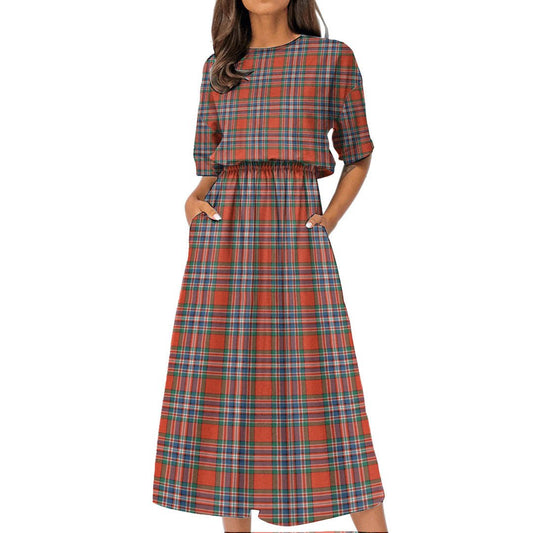 MacFarlane Ancient Tartan Plaid Women's Elastic Waist Dress