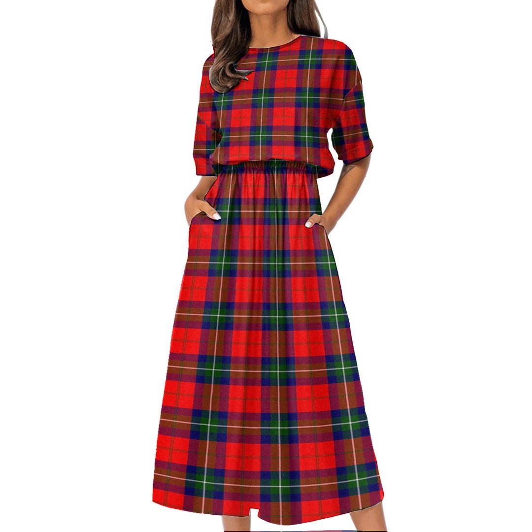 Ruthven Modern Tartan Plaid Women's Elastic Waist Dress