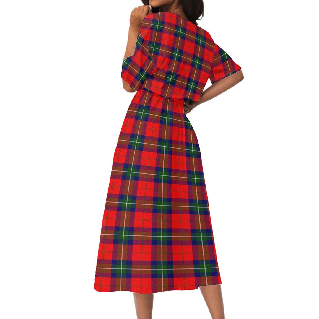 Ruthven Modern Tartan Plaid Women's Elastic Waist Dress