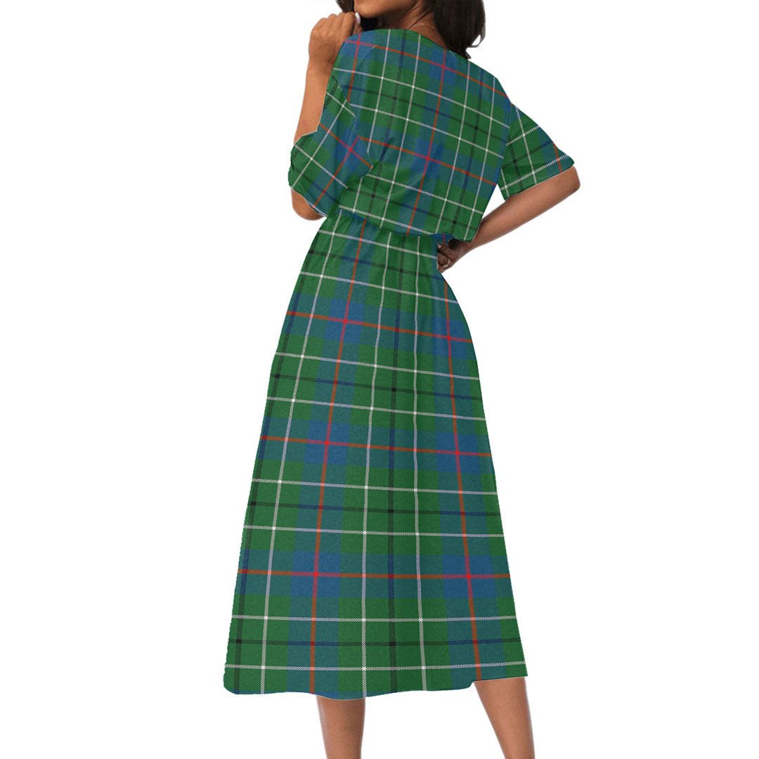 Duncan Ancient Tartan Plaid Women's Elastic Waist Dress