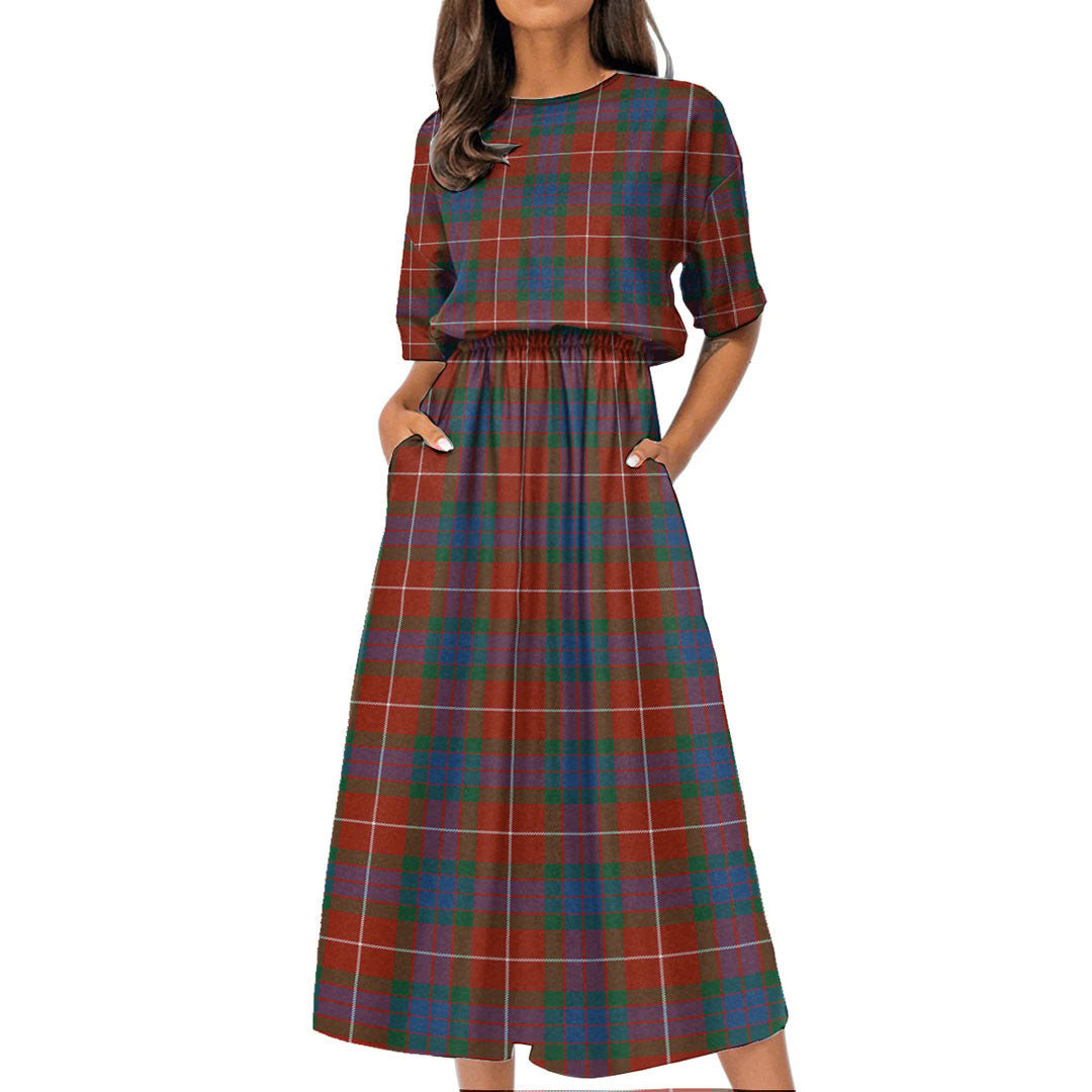 Fraser Ancient Tartan Plaid Women's Elastic Waist Dress