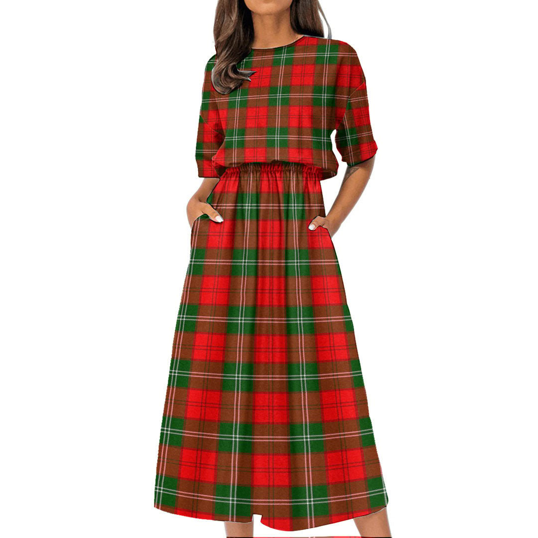 Lennox Modern Tartan Plaid Women's Elastic Waist Dress