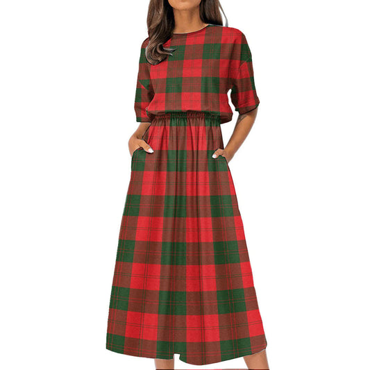 Erskine Modern Tartan Plaid Women's Elastic Waist Dress