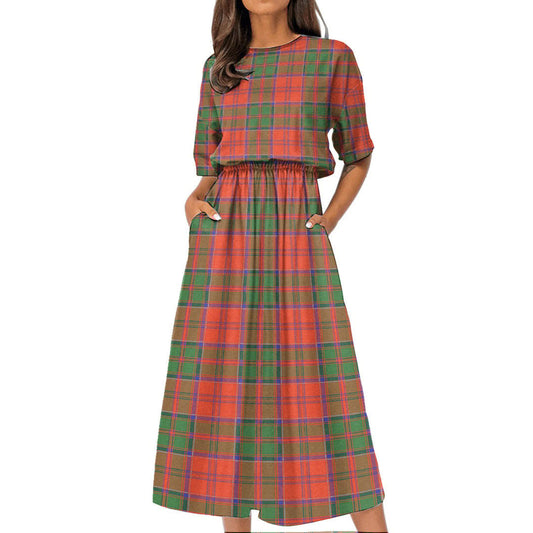 Grant Ancient Tartan Plaid Women's Elastic Waist Dress