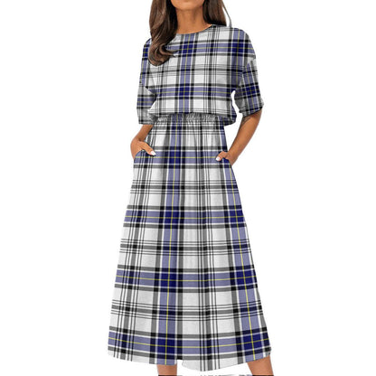 Hannay Modern Tartan Plaid Women's Elastic Waist Dress