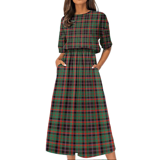 Cumming Hunting Ancient Tartan Plaid Women's Elastic Waist Dress