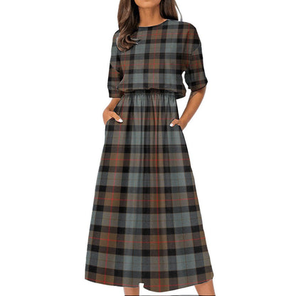 Gunn Weathered Tartan Plaid Women's Elastic Waist Dress