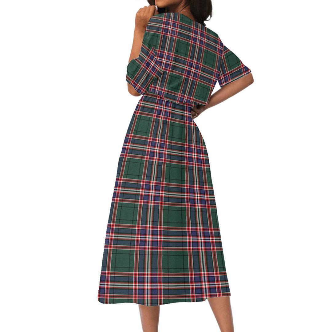 MacFarlane Hunting Modern Tartan Plaid Women's Elastic Waist Dress