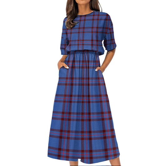 Elliot Modern Tartan Plaid Women's Elastic Waist Dress