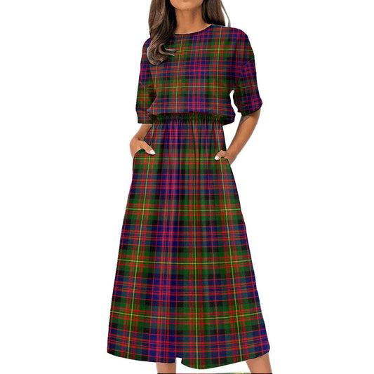 Carnegie Modern Tartan Plaid Women's Elastic Waist Dress