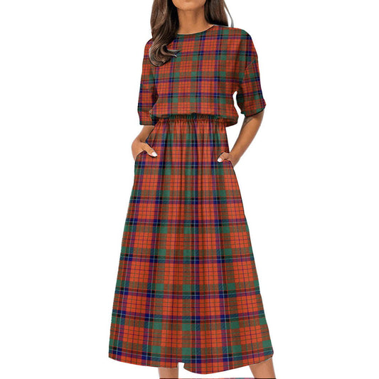 Nicolson Ancient Tartan Plaid Women's Elastic Waist Dress