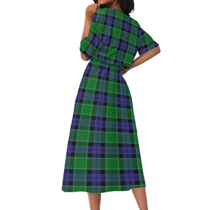 Graham of Menteith Modern Tartan Plaid Women's Elastic Waist Dress