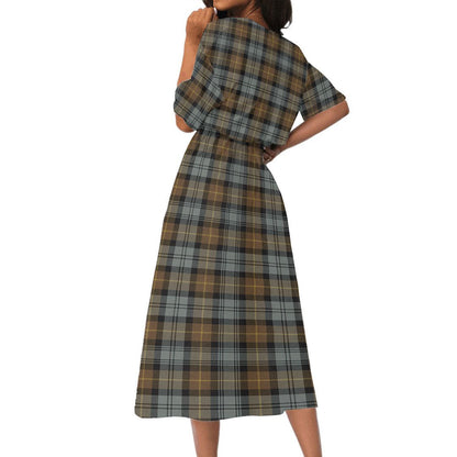 Gordon Weathered Tartan Plaid Women's Elastic Waist Dress