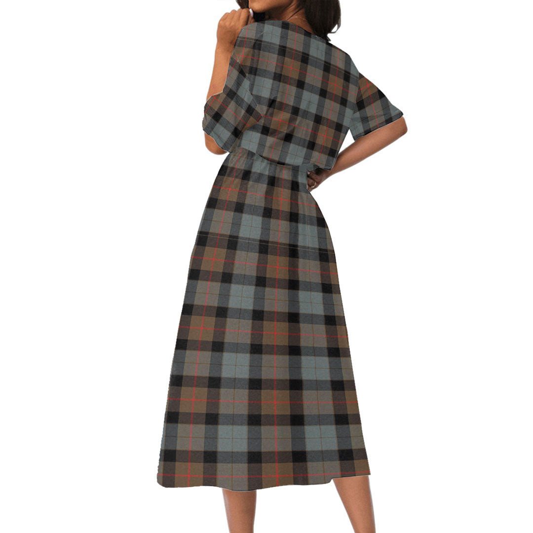 Gunn Weathered Tartan Plaid Women's Elastic Waist Dress