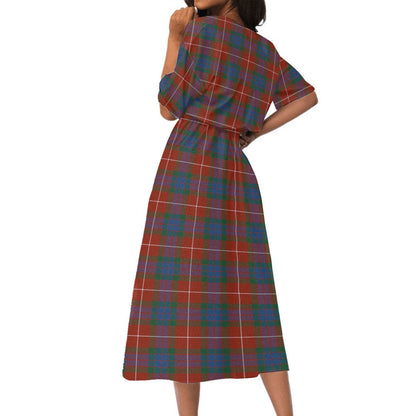 Fraser Ancient Tartan Plaid Women's Elastic Waist Dress