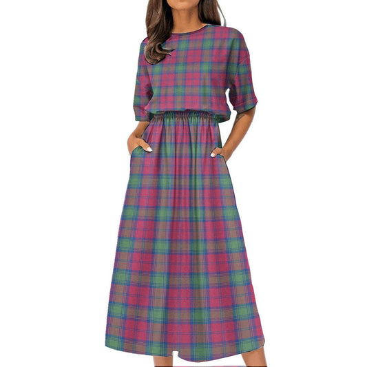 Lindsay Ancient Tartan Plaid Women's Elastic Waist Dress