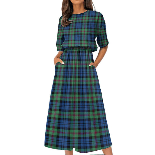 Baird Ancient Tartan Plaid Women's Elastic Waist Dress