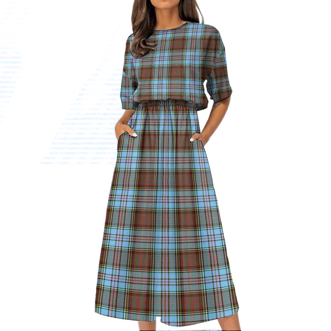 Anderson Ancient Tartan Plaid Women's Elastic Waist Dress