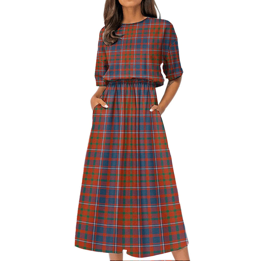 Cameron of Lochiel Ancient Tartan Plaid Women's Elastic Waist Dress