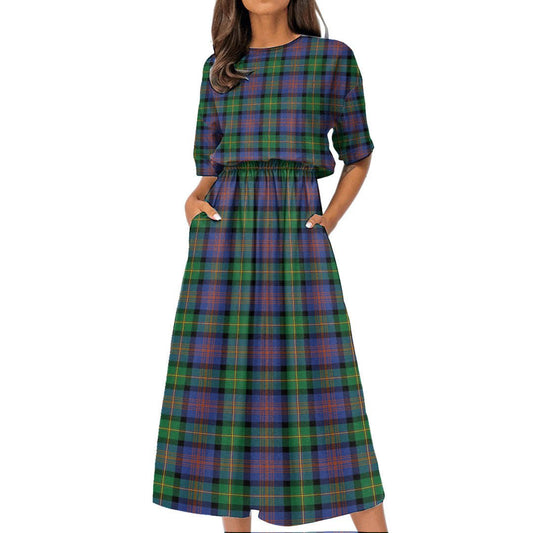 Logan Ancient Tartan Plaid Women's Elastic Waist Dress