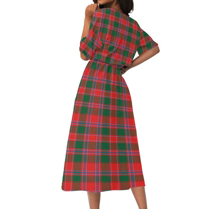 Dalziel Modern Tartan Plaid Women's Elastic Waist Dress