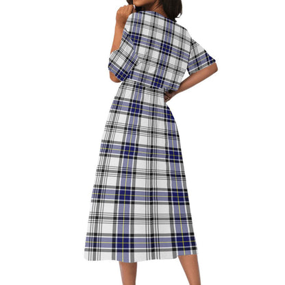 Hannay Modern Tartan Plaid Women's Elastic Waist Dress