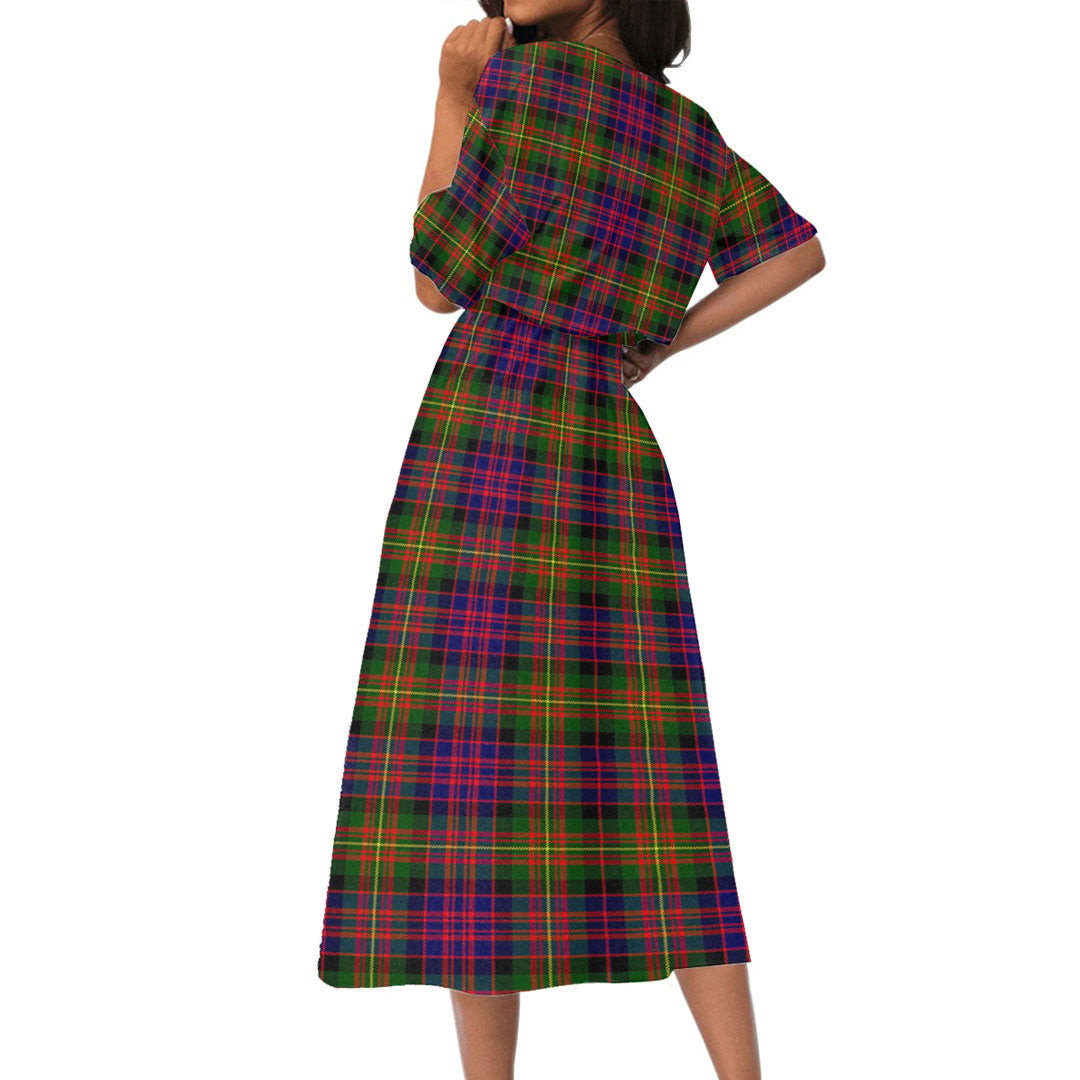 Carnegie Modern Tartan Plaid Women's Elastic Waist Dress