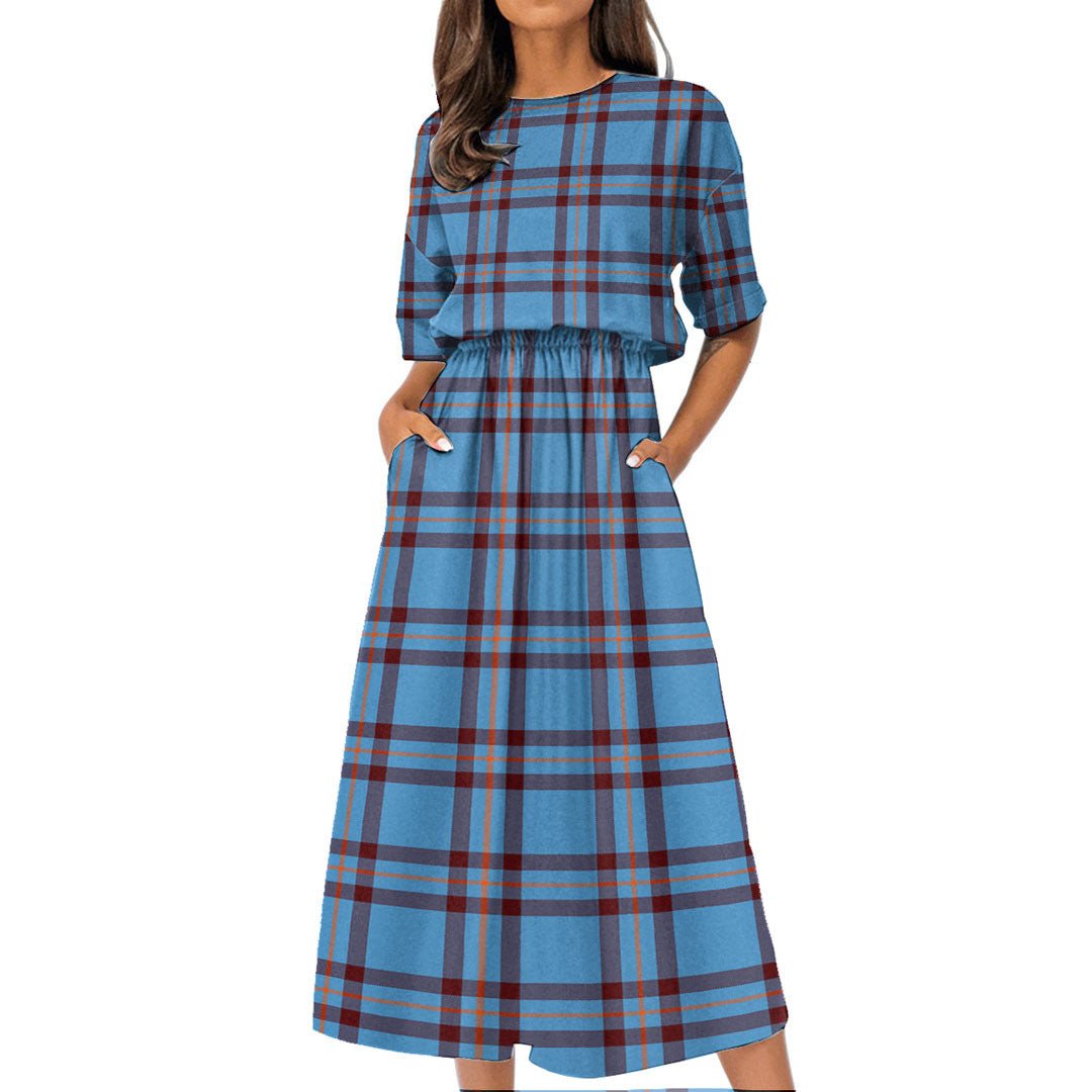 Elliot Ancient Tartan Plaid Women's Elastic Waist Dress
