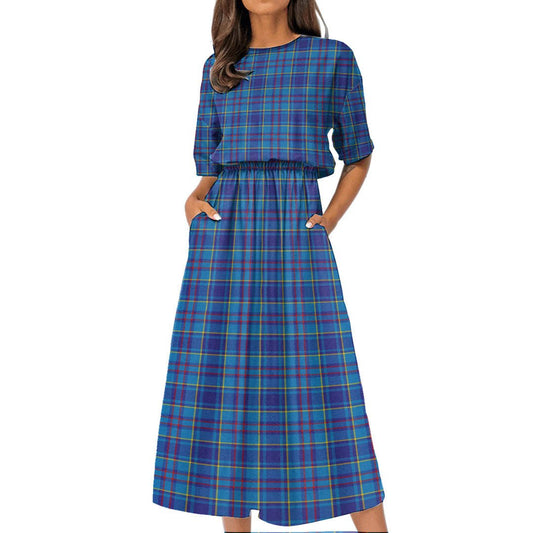 Mercer Modern Tartan Plaid Women's Elastic Waist Dress