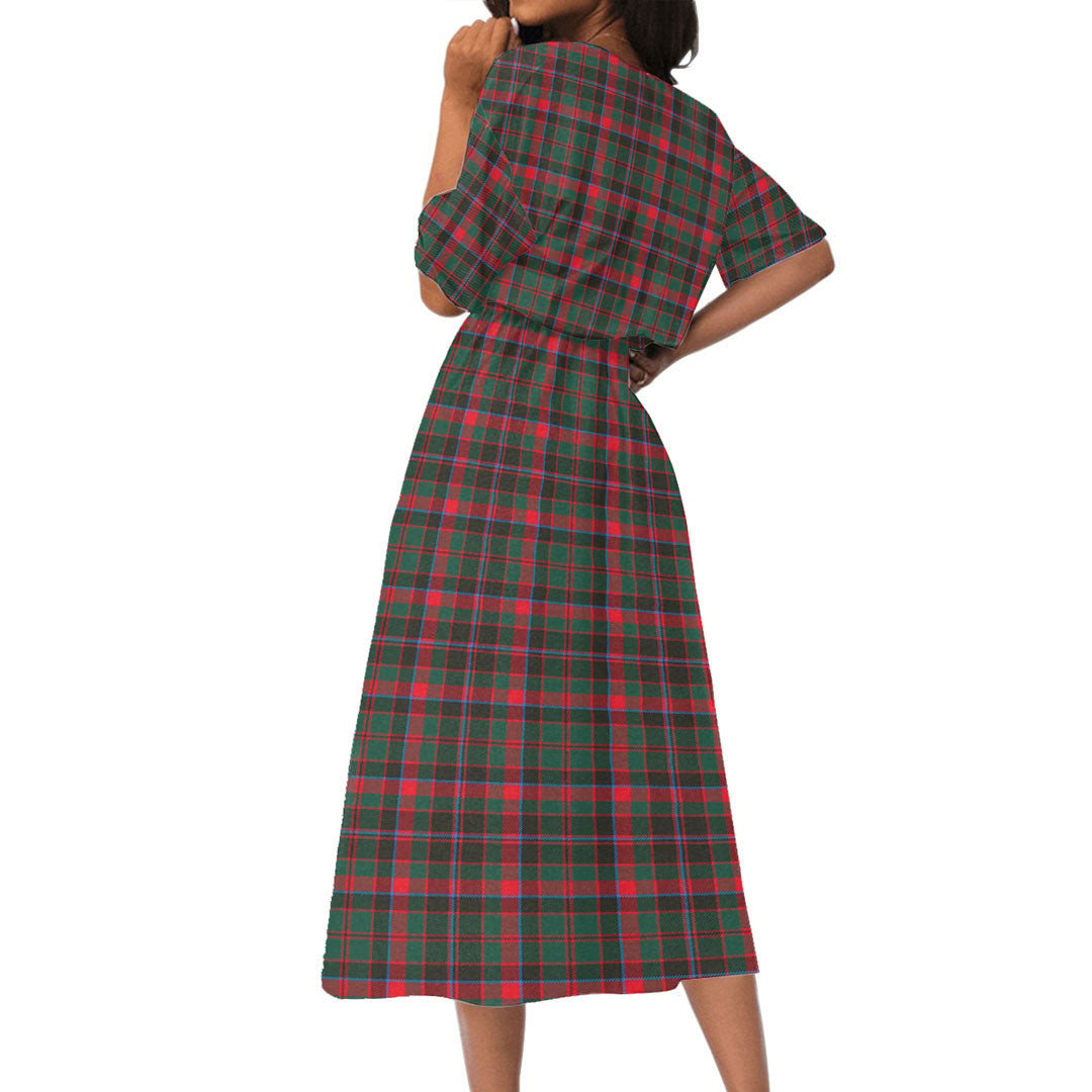 Cumming Hunting Modern Tartan Plaid Women's Elastic Waist Dress