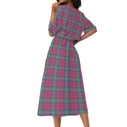 Lindsay Ancient Tartan Plaid Women's Elastic Waist Dress