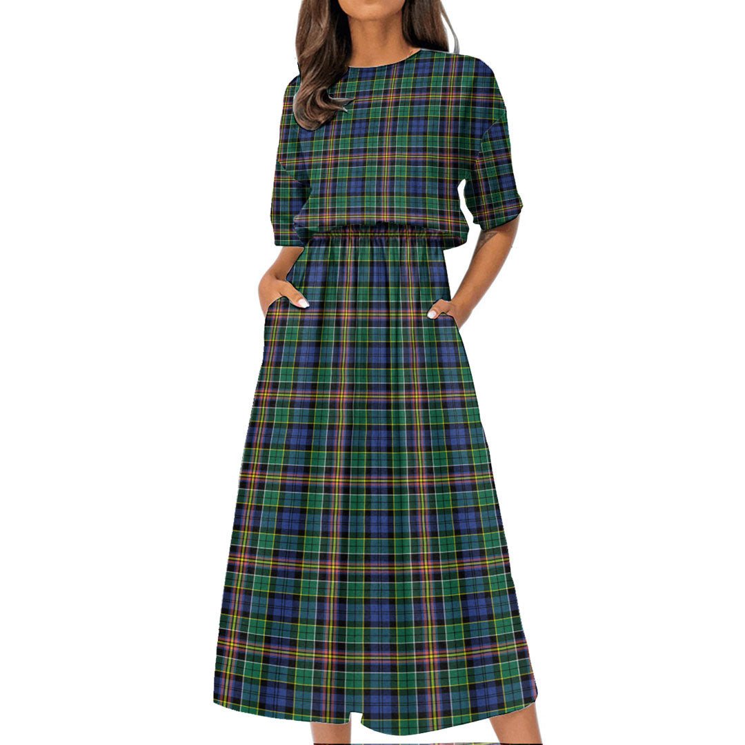 Allison Tartan Plaid Women's Elastic Waist Dress
