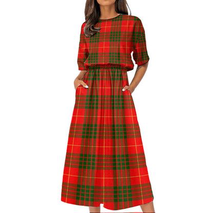 Cameron Modern Tartan Plaid Women's Elastic Waist Dress